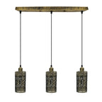 Industrial vintage Retro 3 way Rectangle Drum Cylinder Black cage pendant~4012-1