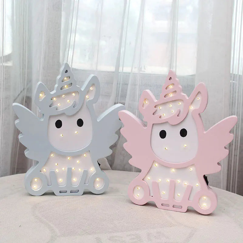 LED Wall Decor with Angel and Unicorn Night Light