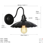 Black Retro Vintage Industrial Wall Lights Rustic Sconce Lamp Fixture~2676-3