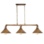 3 Way Pendant Vintage  Metal Ceiling Pipe Steampunk Light ~1124-7