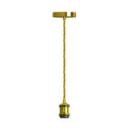 E27 Base Holder 1m 3 core Gold Twisted Cable Pendant Kit Yellow Brass  ~1706-5