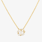 Cubic heart leaf necklace-0