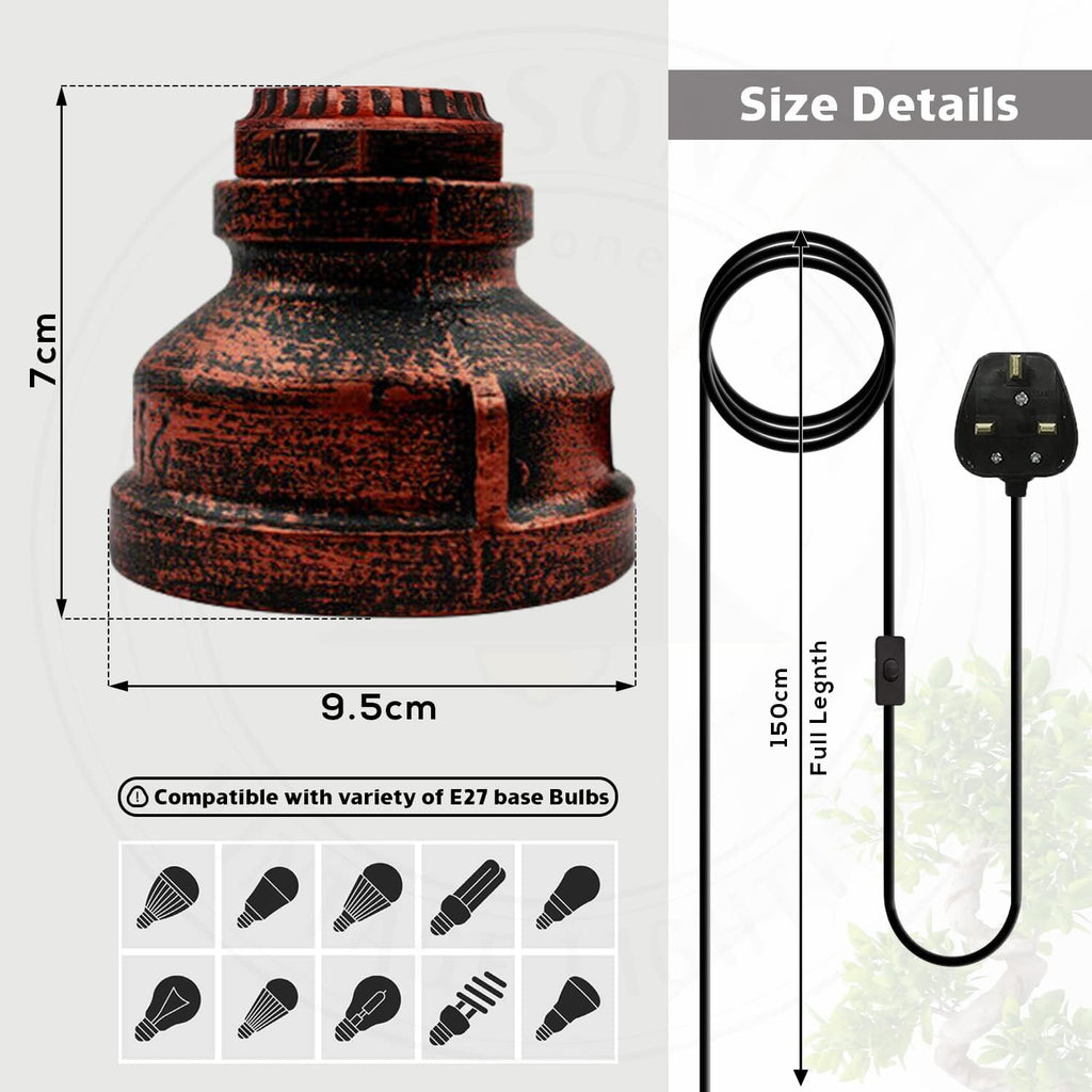 Rustic Table Lamps | Plug-In Desk Lights ~5012-1