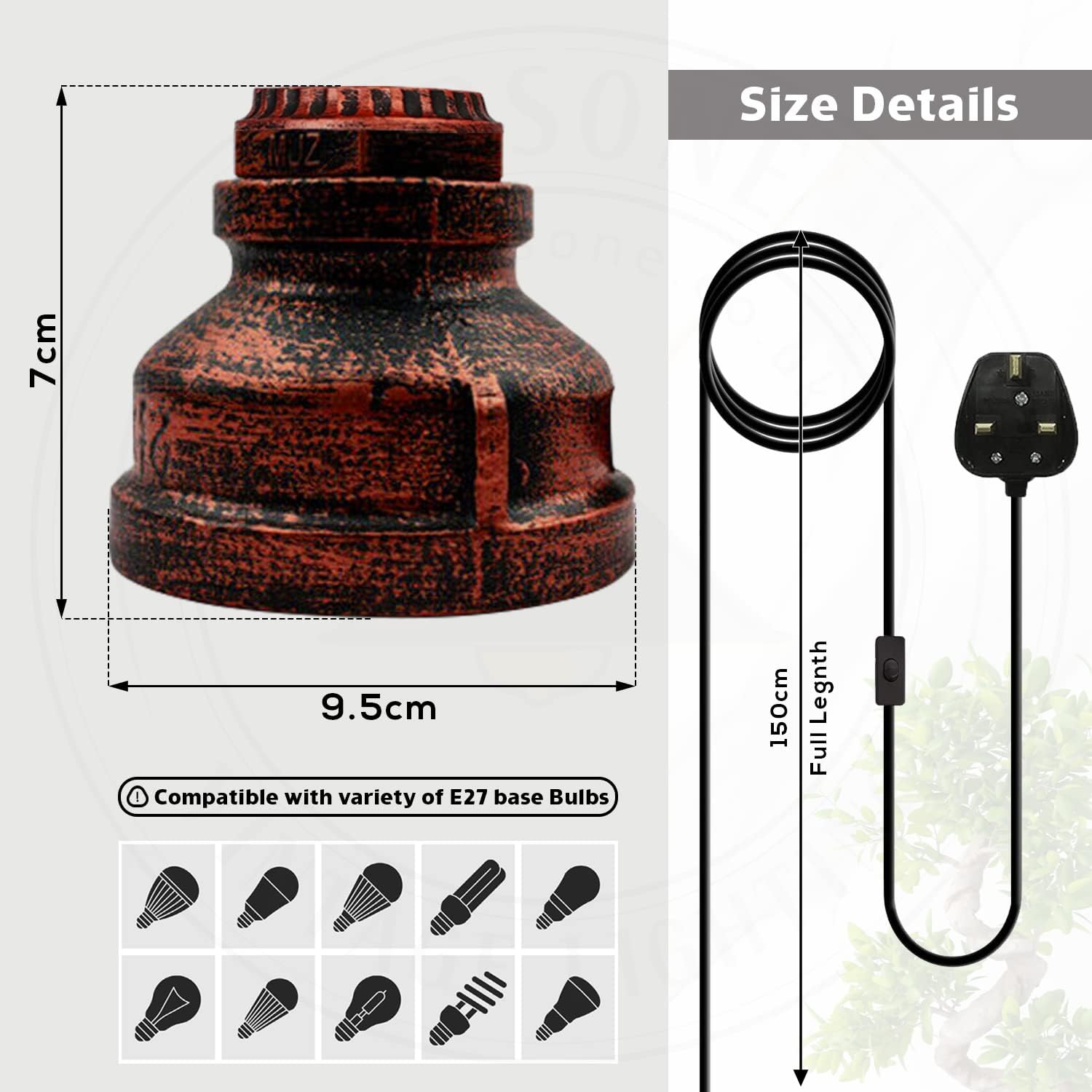 Rustic Table Lamps | Plug-In Desk Lights ~5012-1