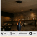 2 Pack Vintage Pendant Ceiling Light Black~4352-3